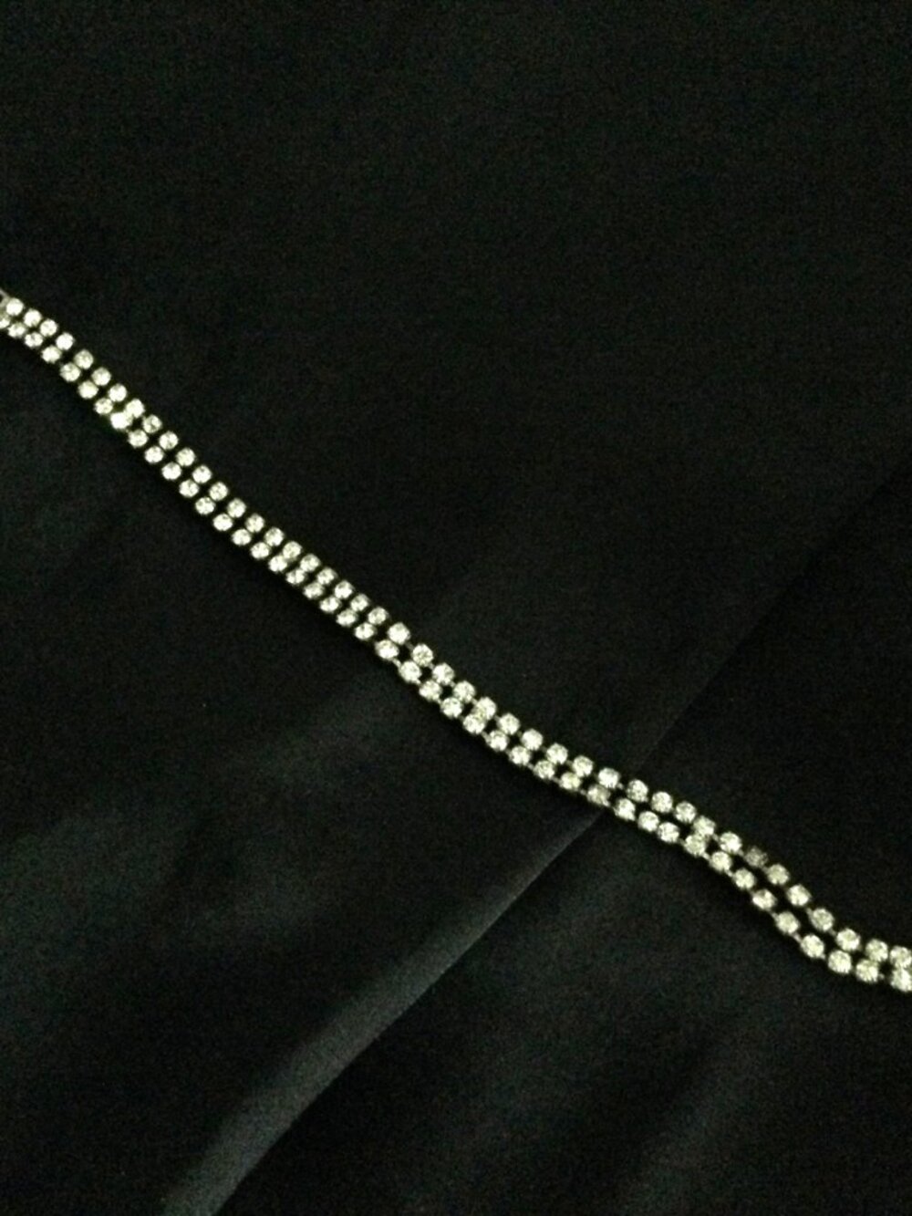 Vintage White Rhinestone Tennis Bracelet 7" 9.75g